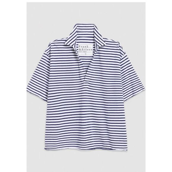 B36 Frank & Eileen Patty Popover Henley Striped Top Womens XL Coastal Parisian - Picture 4 of 8